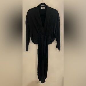 AVAVAV Firenze Black Draped Deep-V Ruched Dress XS/S